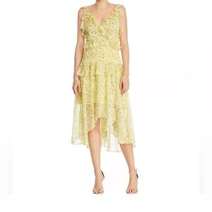 Aqua NWOT Yellow Midi Dress with Mini Liner (Large)